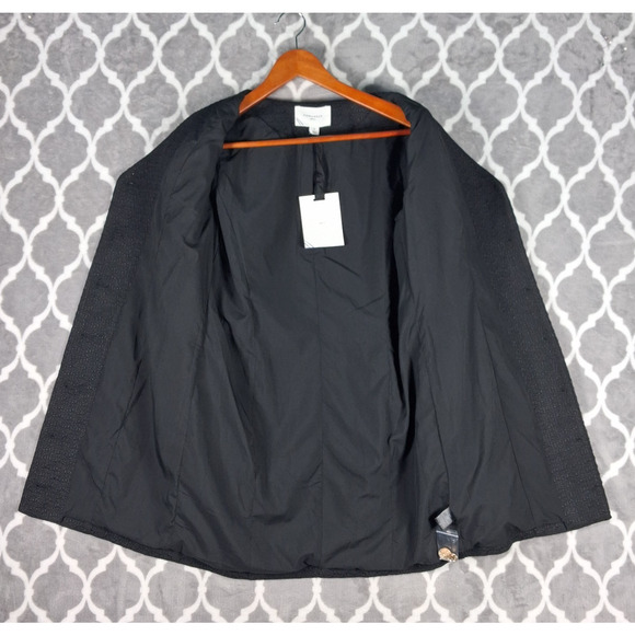 Tuckernuck Pomander Place Dress Small Black Kiera Tweed Gold Button Textured - Picture 10 of 11